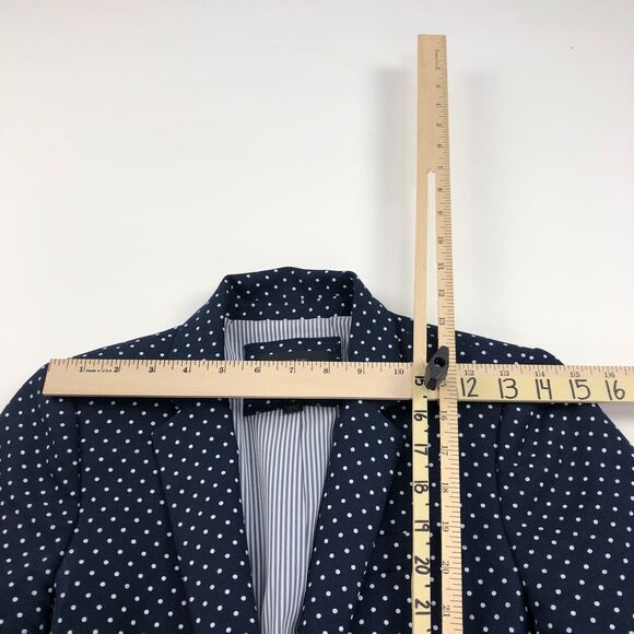 J.Crew REGENT Blazer 4 100% Linen Polka Dot Button Business Blazer Jacket blue - Picture 5 of 16